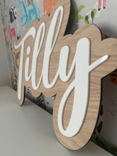 Load image into Gallery viewer, Double Layer Wall Name with Wood &amp; Acrylic
